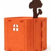 Домик для кошек &laquo;Сад&raquo;, 30&times;34 см, раскладной, войлок, оранжевый