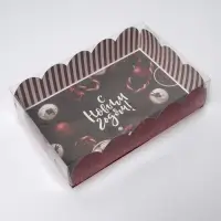 Коробка для кондитерских изделий с PVC крышкой «Новогодняя пора», 20 х 30 х 8 см