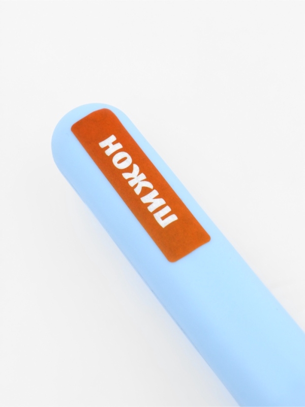 Пуходерка пластиковая Пуходерка пластиковая "Петушок" с самоочисткой, 8,7 х 22 см, голубая