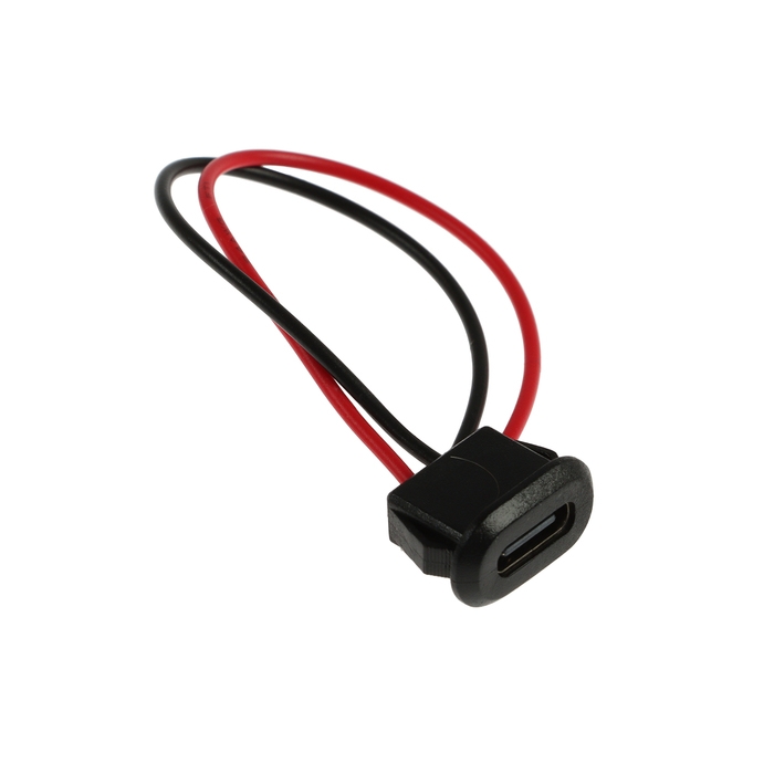 Разъем Type-C с проводом 10 см CARTAGE, 2 pin, 1,5 А, 5 В, черный