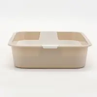 Туалет для кошек &laquo;Мур-мяу&raquo;, 33&times;25&times;7 см с сеткой, пластик, бежевый
