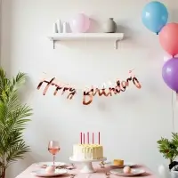 Гирлянда на ленте &laquo;Happy Birthday&raquo;, розовое золото