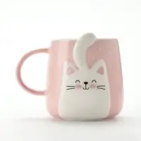 Кружка &laquo;Милый котик&raquo;, 410 мл, керамика, розовая