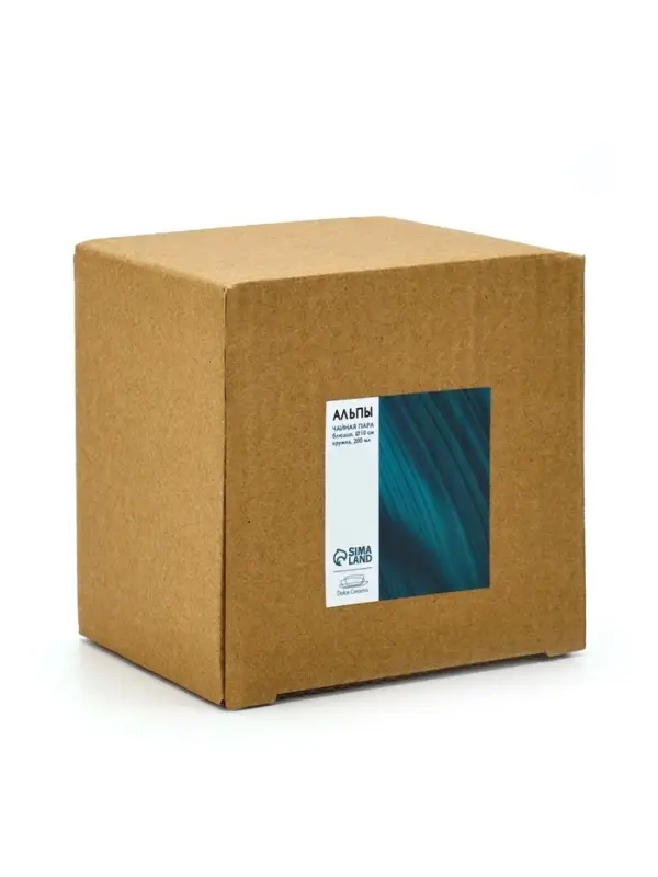 Чайная пара &laquo;Альпы&raquo;: кружка 200 мл, блюдце d=10 см, ручная работа