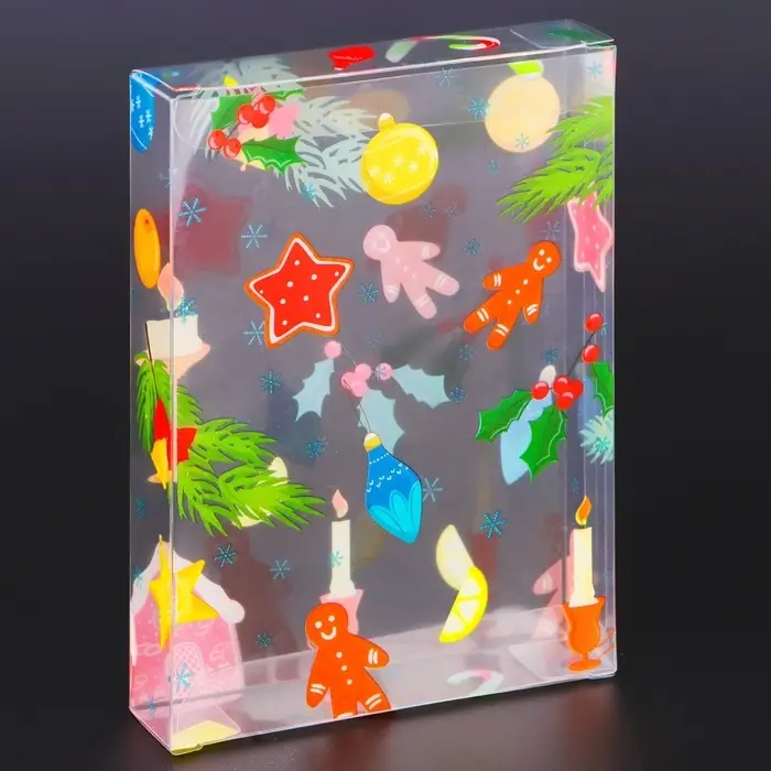 Коробка подарочная новогодняя складная ПВХ «Новогоднее настроение» 11×8×2 см Коробка подарочная новогодняя складная ПВХ «Новогоднее настроение» 11×8×2 см