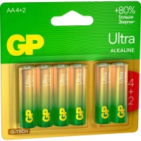Батарейка GP Ultra AA, 6 шт/бл. 15AU-2CR6/24AUA214/2-2CRSBC6