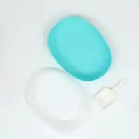 Туалет для кошек, 38&times;28&times;15 см, округлый, с бортиком и совком, синий