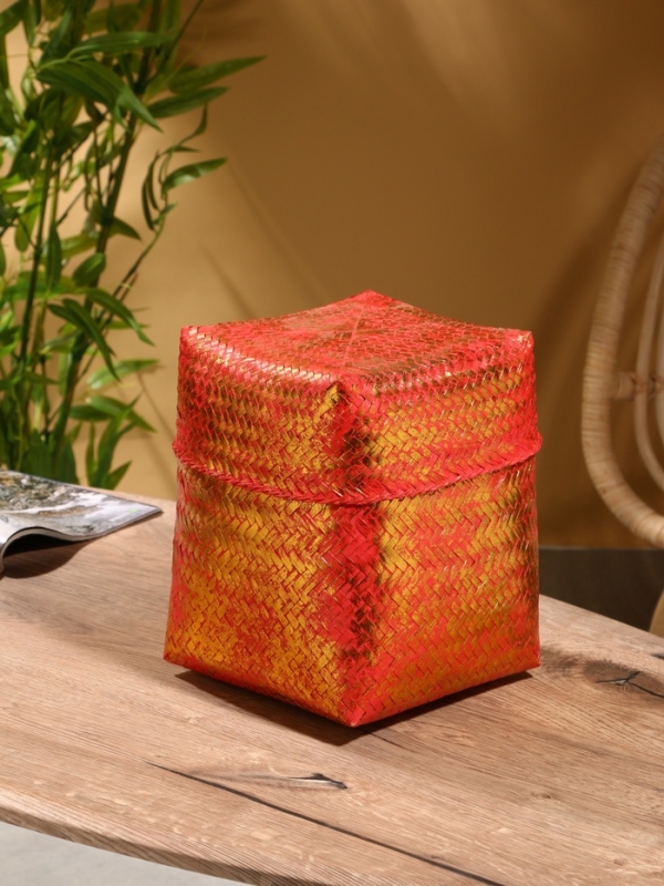 Корзинка плетеная Корзинка плетеная "Голден" 20х20х26 см, розовый