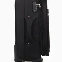 Чемодан 20",Текст,36*25*58,отд на молнии,1 нар/карм, увелич,код замок,4 колеса, черный