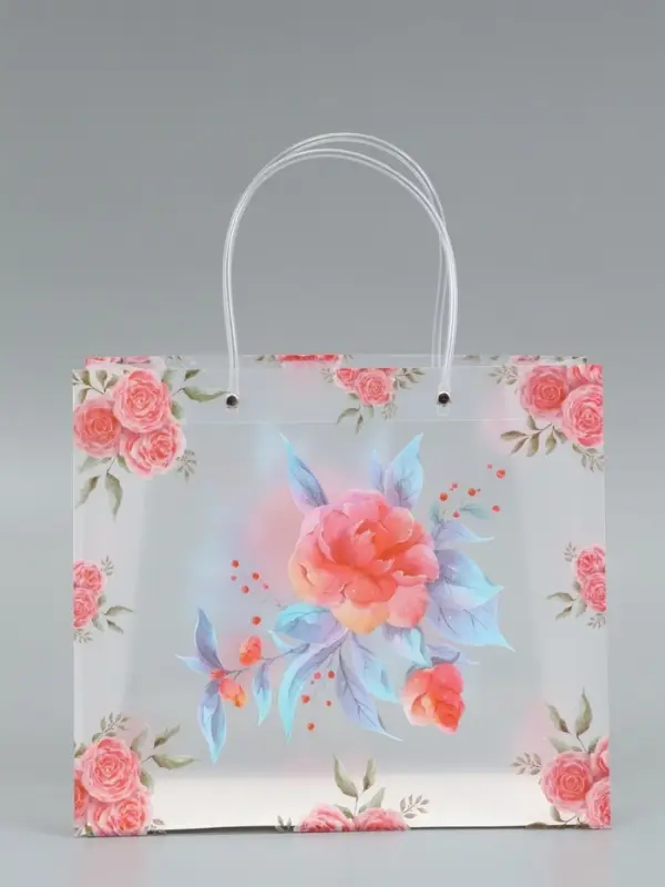 Пакет подарочный прозрачный , "Красота" 30 х 26 х 12