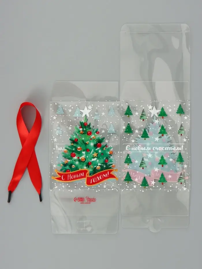 Коробка подарочная, складная из PVC &laquo;Новогодняя елочка&raquo;, 12&times;15&times;12 см
