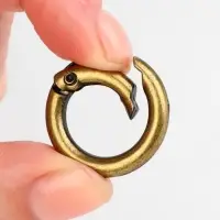 Кольцо-карабин, d=16/24 мм, толщина - 4 мм, 5 шт., цвет бронзовый