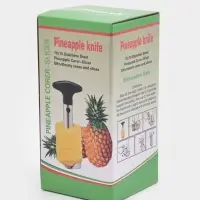 Нож фигурный для ананаса/нарезки фруктов, 9&times;25 см, нержавеющая сталь, чёрный