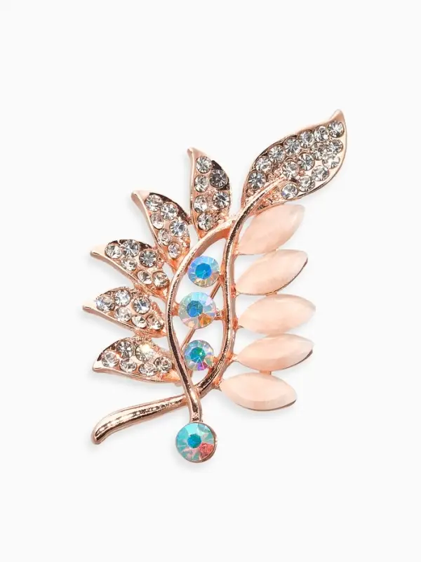 Брошь &laquo; Соло&raquo;, веточка, цветная в золоте