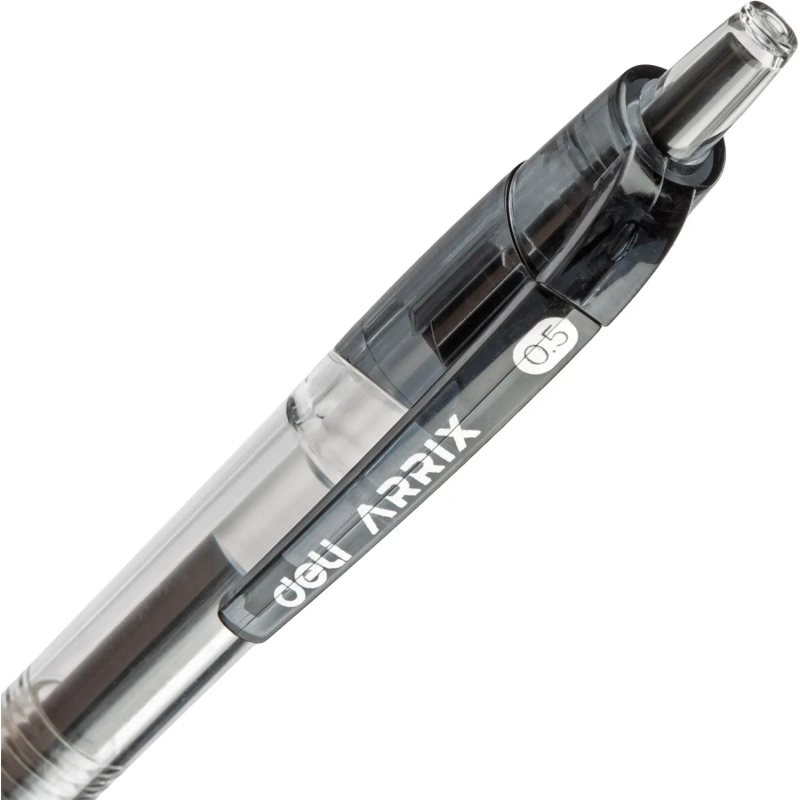 Ручка гелевая автомат. Deli Lineum диам.шарика 0,5мм резин манж черная