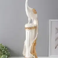 Колонна "Жар-птица" белый с золотом, 67х16х16 см