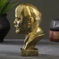 Бюст &laquo;Ленин В.И.&raquo;, фигурка гипс, под латунь, 13&times;8&times;8 см