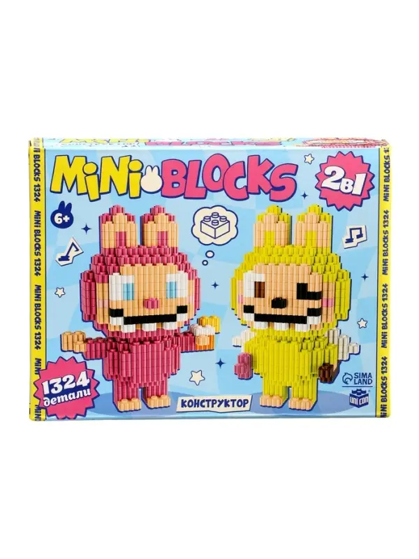 UNICON Конструктор "Mini Blocks", розовый и желтый монстрик