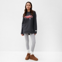 Свитшот удлиненный женский с начёсом MIST Cozy style, графит, размер 50