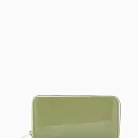 Кошелёк женский на молнии, 20&times;2&times;10 см, лаковый, зелёный