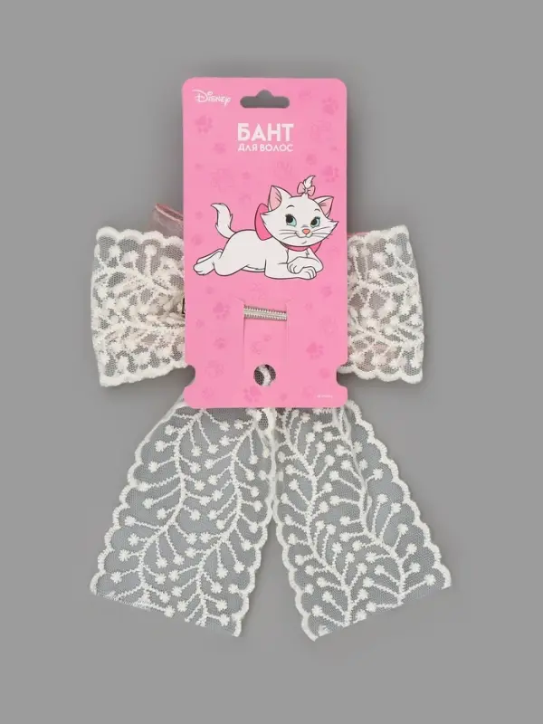 Бант для волос на заколке с вышивкой, Коты аристократы