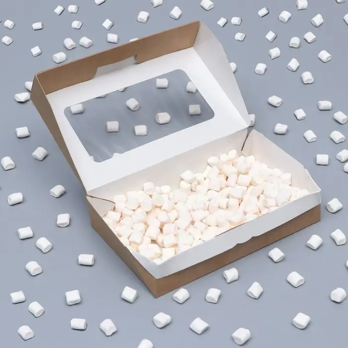 Контейнер навынос, с окном, крафт, МИКС, 20×12×4 см