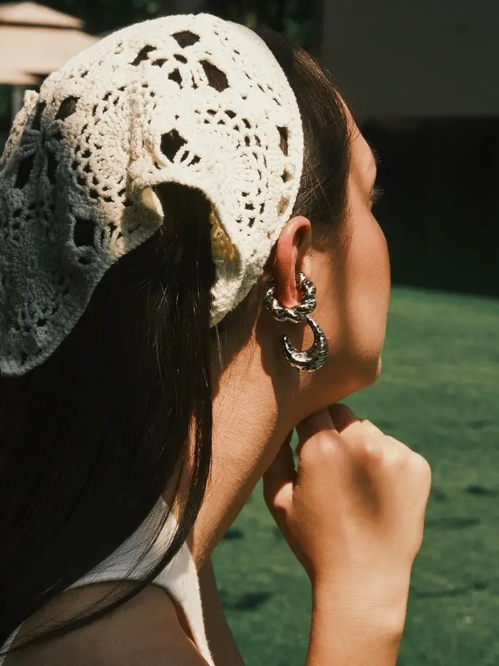 Серьги и каффы QF &laquo;Леопард&raquo;, набор, жгутик, цвет серебро