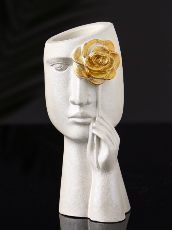 Фигурное кашпо "Венера" 14х6 см, белый