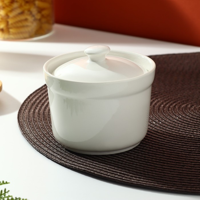 Сахарница керамическая «Сладость в радость», 250 мл, цвет белый Сахарница керамическая «Сладость в радость», 250 мл, цвет белый