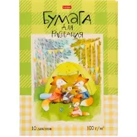 Папка для рисования 10л А4 Hatber "Пикник на полянке", 100г/м², тиснение