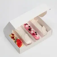 Коробка для эклеров, кондитерская упаковка, 4 вкладыша, &laquo;Сладкая жизнь&raquo;, 20&times;15&times;5 см
