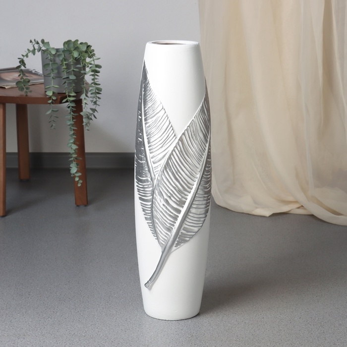 Ваза керамика напольная Ваза керамика напольная "Фергюс" 59х11 см, белый