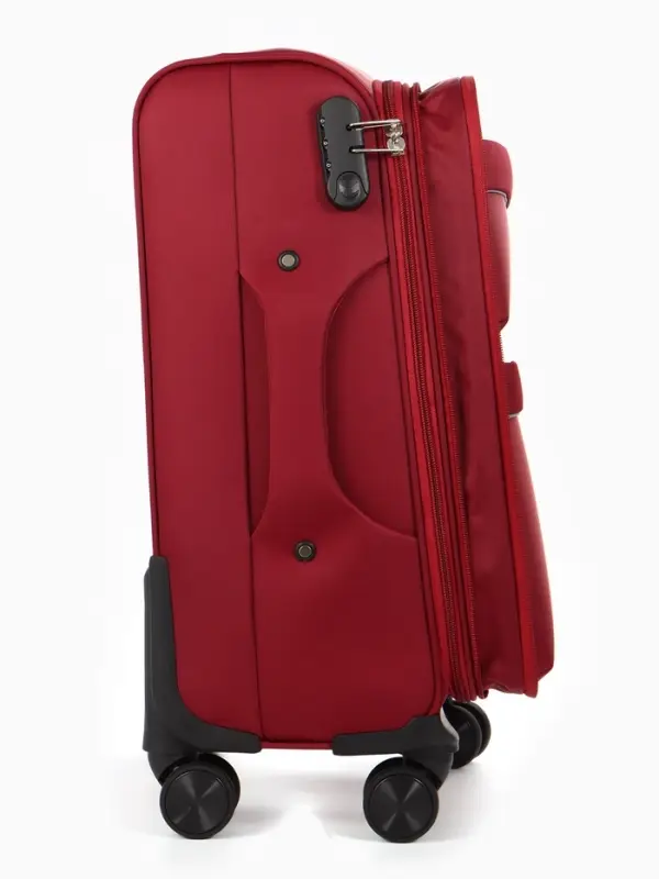 Чемодан на колёсах TEXTURA, кодовый замок, с увеличением, 36&times;25&times;58 см, 20", красный