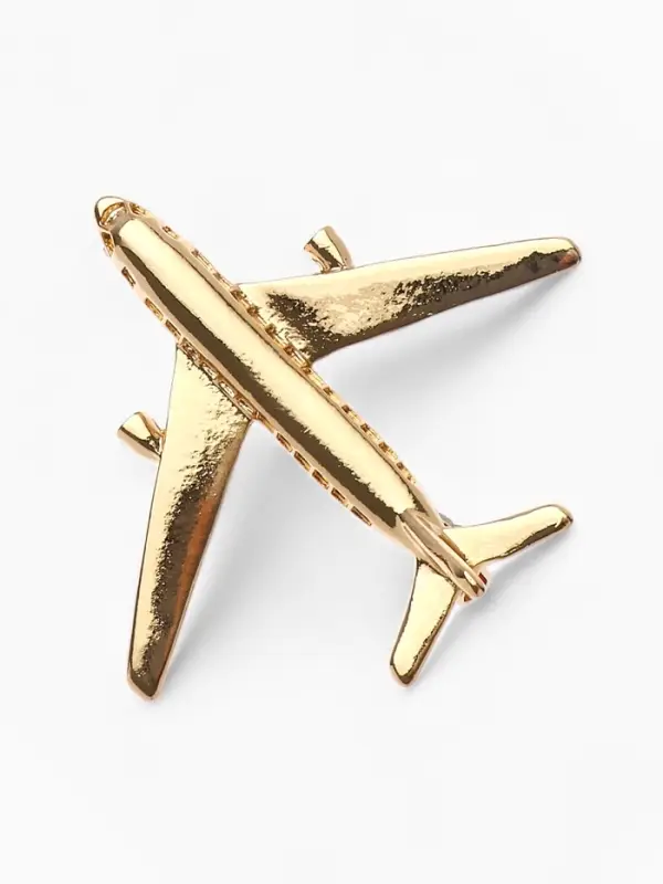 Брошь &laquo;Самолёт&raquo;, цвет золото