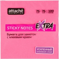 Стикеры Attache Selection Extra с клеев. краем 76х76, неон, пурпур. 100л