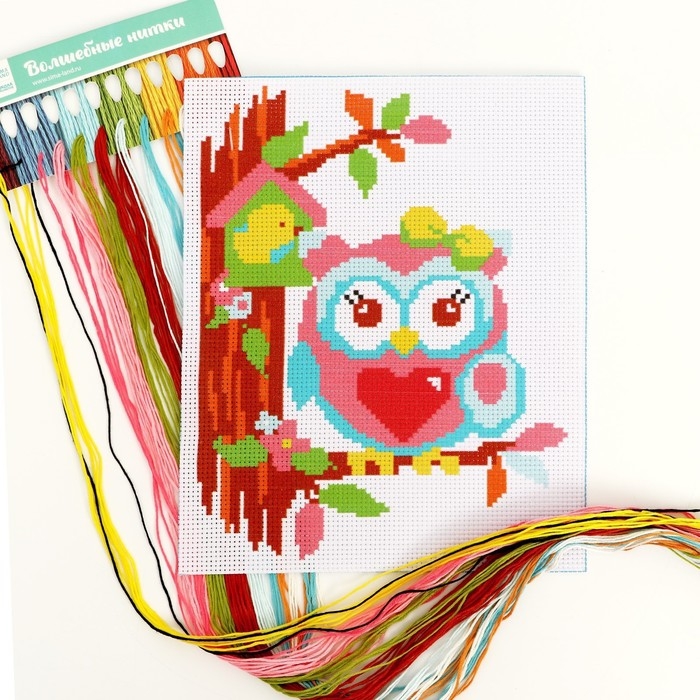 Вышивка крестиком для детей «Совушка», набор для творчества, 25 х 20 см Вышивка крестиком для детей «Совушка», набор для творчества, 25 х 20 см