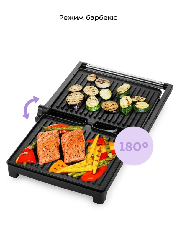 Электрогриль КТ-3603 двусторонний гриль электрический 2000Вт