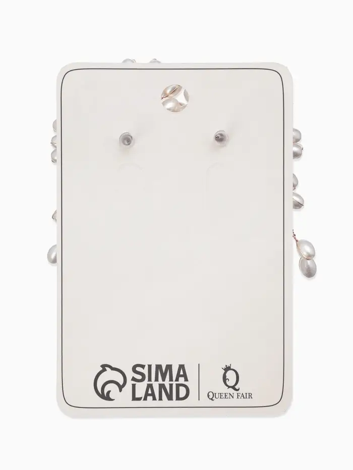 Серьги жемчуг "Россыпь в цветке", цвет белый в золоте