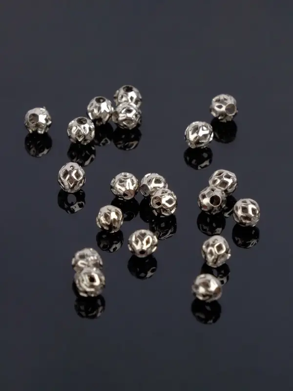 Кримп - зажимная бусина СМ-393, набор 20 шт. 4 мм, цвет серебро