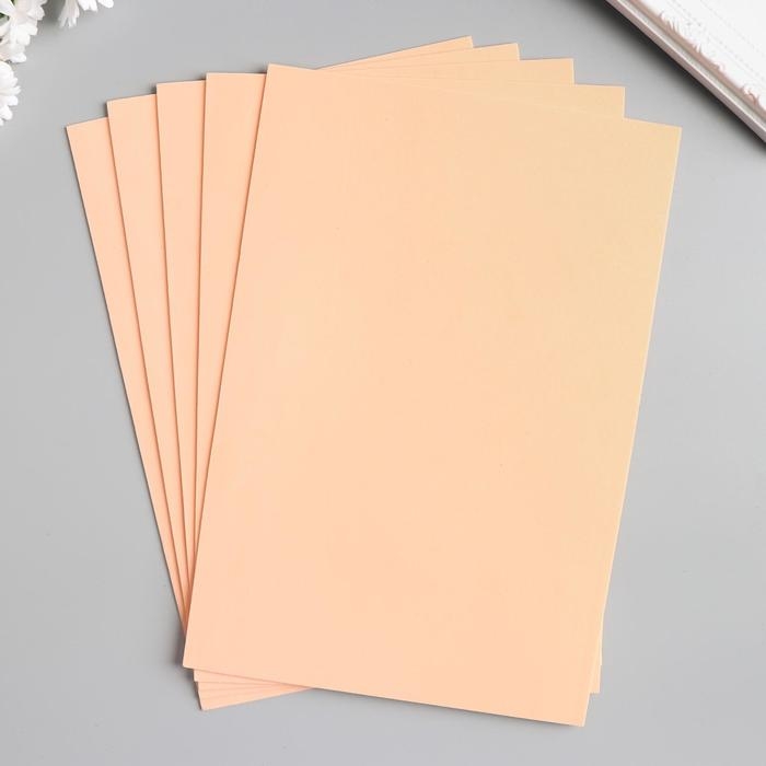 Фоамиран Фоамиран "Персик" 2 мм (набор 5 листов) формат А4 МИКС