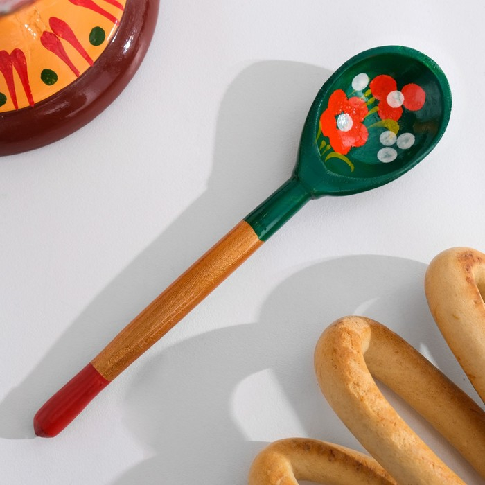 Сахарница, с ложкой, 10×9 см, хохлома