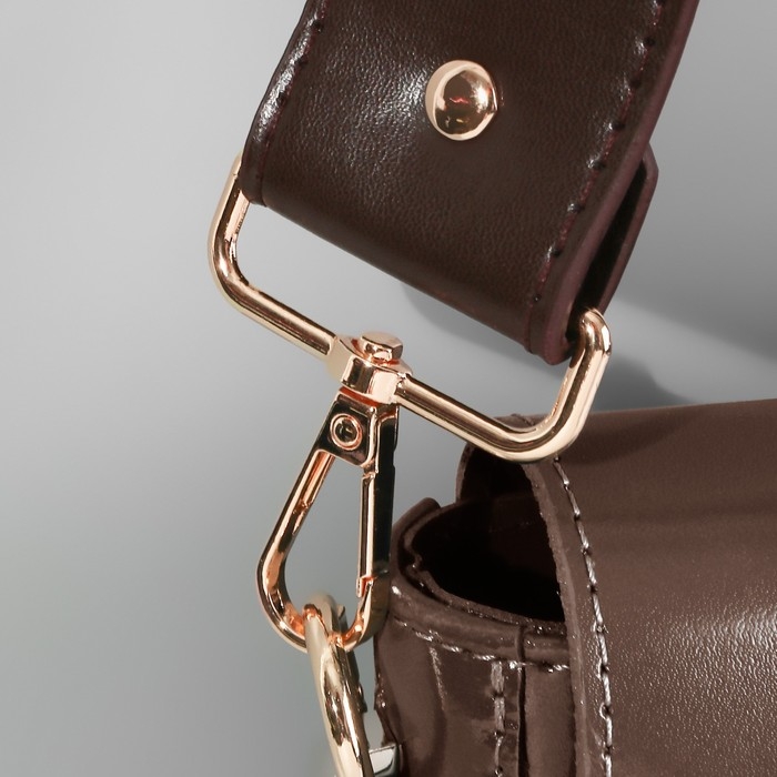 Ручка для сумки, с карабинами, 100 ± 1 см × 4 см, цвет коричневый Ручка для сумки, с карабинами, 100 ± 1 см × 4 см, цвет коричневый