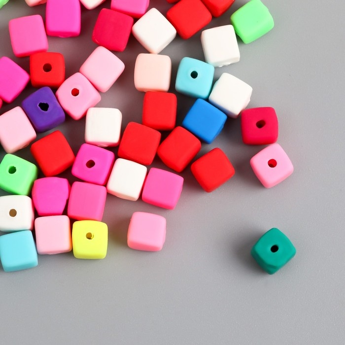 Бусины для творчества PVC Бусины для творчества PVC "Кубики. Яркий карнавал" набор 62 шт 0,6х0,6х0,6 см