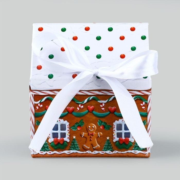 Коробка подарочная новогодняя складная « Пряничный домик », 15 х 18 х 10 см, Новый год Коробка подарочная новогодняя складная « Пряничный домик », 15 х 18 х 10 см, Новый год