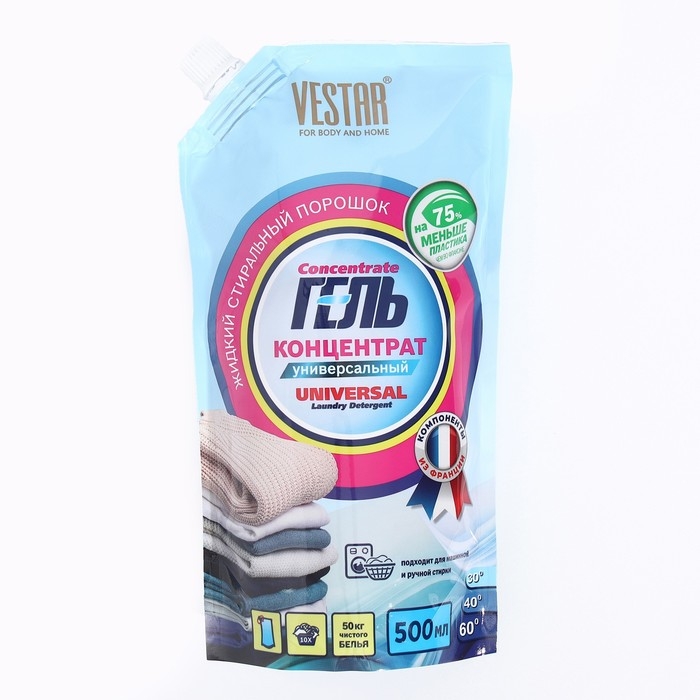 Жидкое средство для стирки Жидкое средство для стирки "Вестар", гель, универсальное, 500 мл