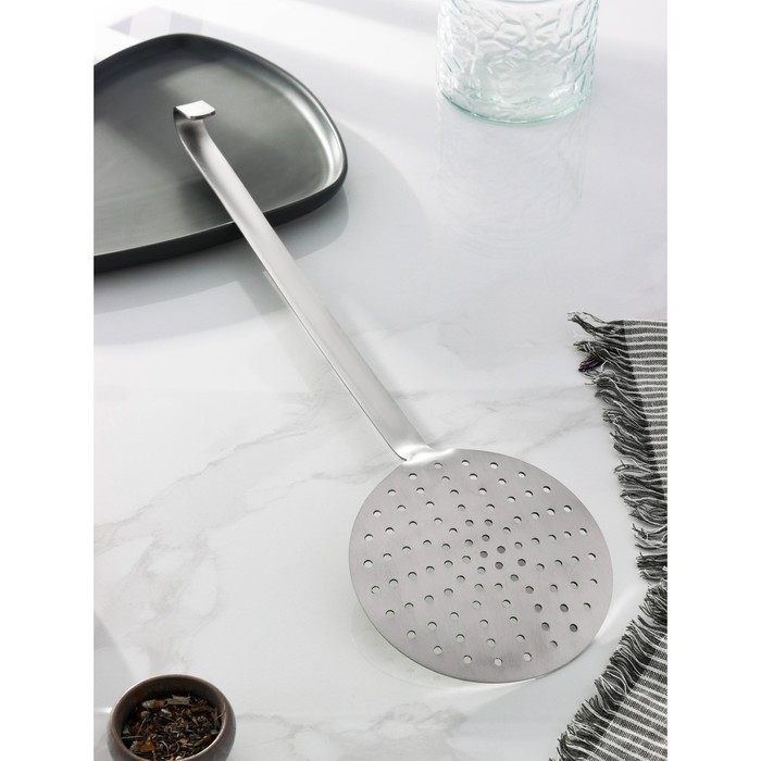 Шумовка цельнотянутая из нержавеющей стали Доляна «Индия» 50×14 см, толщина 3 мм Шумовка цельнотянутая из нержавеющей стали Доляна «Индия» 50×14 см, толщина 3 мм