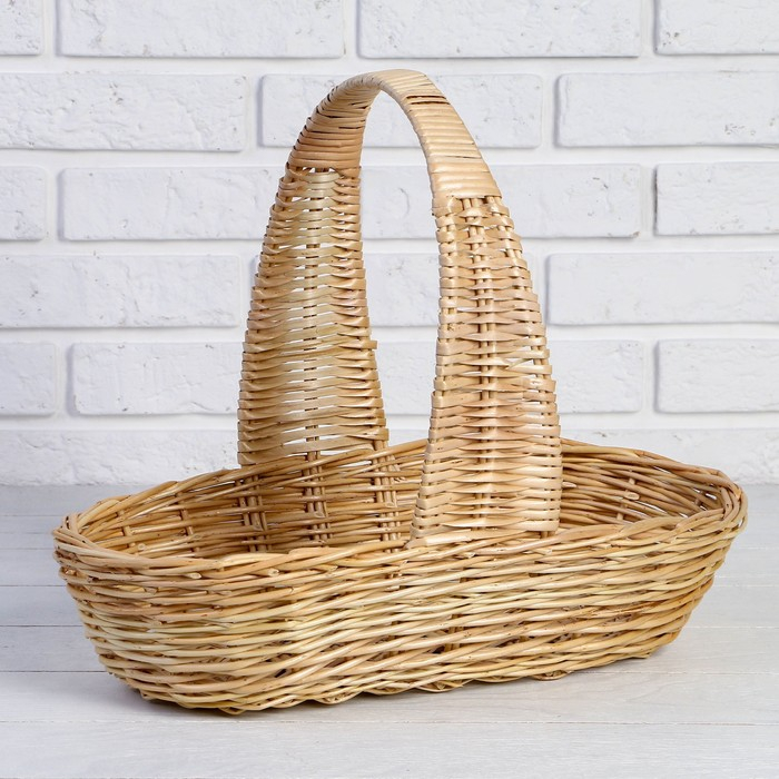 Корзина продуктовая, 45×23×10/35 см, ручное плетение, ива Корзина продуктовая, 45×23×10/35 см, ручное плетение, ива