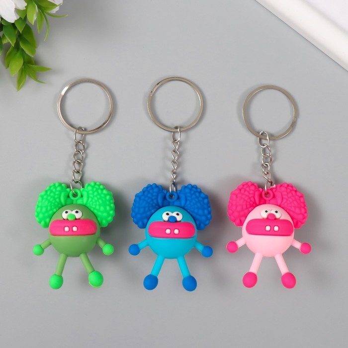 Брелок резина  Брелок резина "Кудряш инопланетный" МИКС 5х4х2,5 см