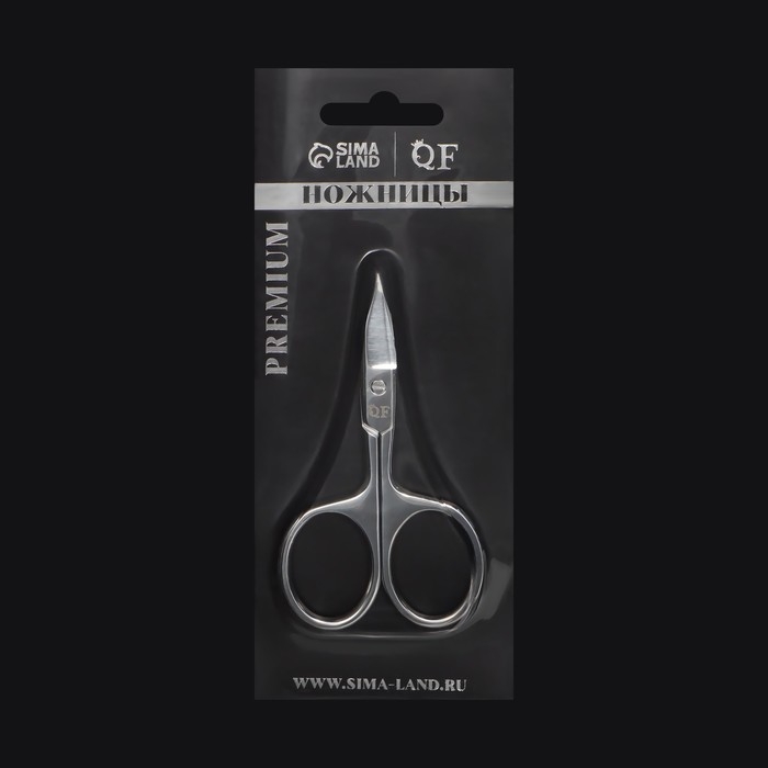 Ножницы маникюрные «Premium», загнутые, широкие, заострённые, 9,5 см, на блистере, цвет серебристый Ножницы маникюрные «Premium», загнутые, широкие, заострённые, 9,5 см, на блистере, цвет серебристый