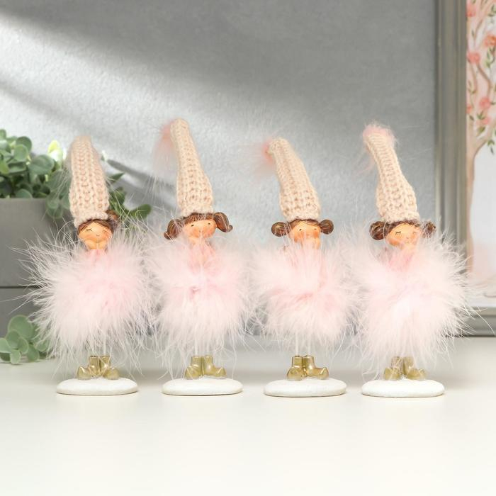 Сувенир полистоун  Сувенир полистоун "Ангелочек-малышка в розовой пуховой юбке" МИКС 22х4х5 см